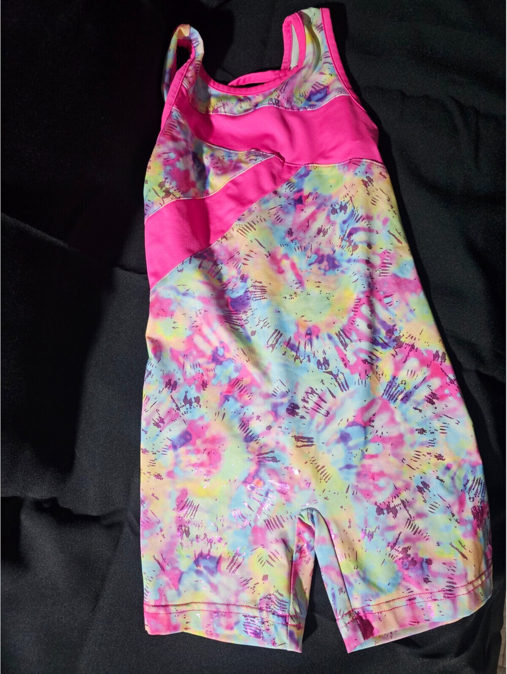 Kids Danskin Freestyle Gymnastics Leotard One Piece Shorts Size Small 6 6X Dance